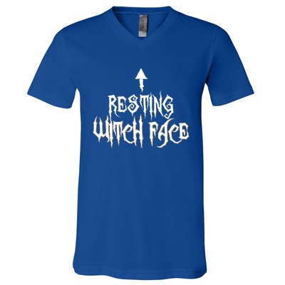 Resting Witch Face Halloween Funny Arrow Gift V-Neck T-Shirt