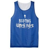 Resting Witch Face Halloween Funny Arrow Gift Mesh Reversible Basketball Jersey Tank