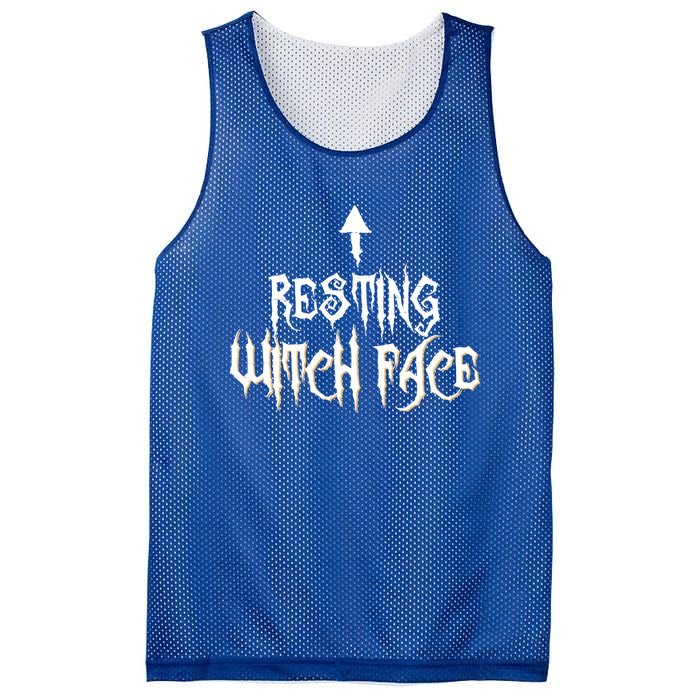 Resting Witch Face Halloween Funny Arrow Gift Mesh Reversible Basketball Jersey Tank