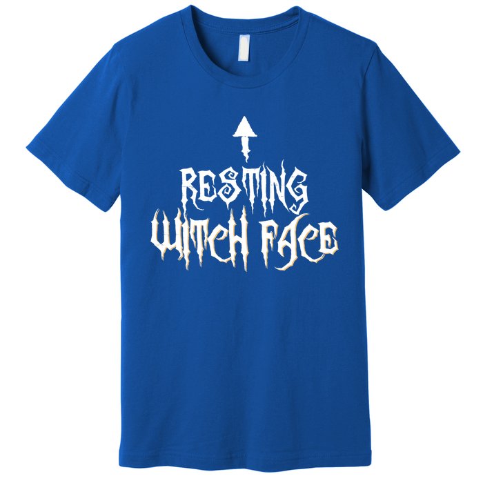 Resting Witch Face Halloween Funny Arrow Gift Premium T-Shirt