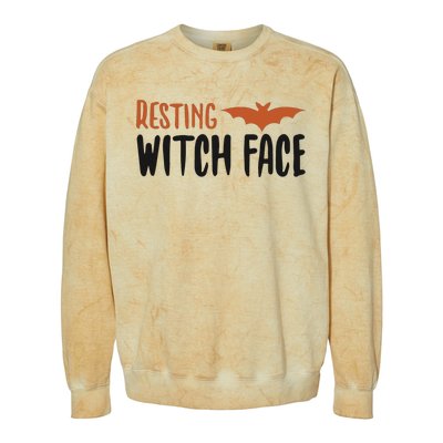 Resting Witch Face Halloween Funny Cute Gift Colorblast Crewneck Sweatshirt