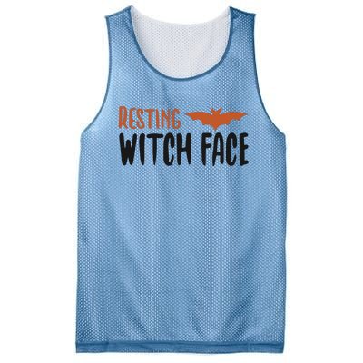 Resting Witch Face Halloween Funny Cute Gift Mesh Reversible Basketball Jersey Tank