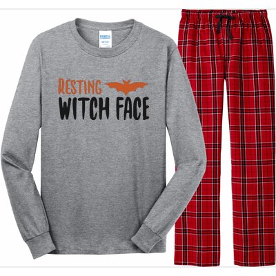 Resting Witch Face Halloween Funny Cute Gift Long Sleeve Pajama Set