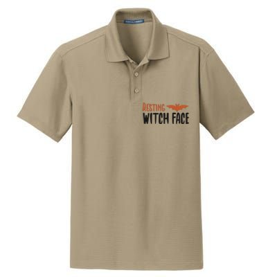 Resting Witch Face Halloween Funny Cute Gift Dry Zone Grid Polo