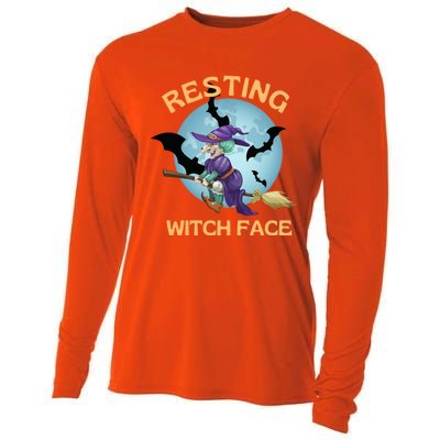 Resting Witch Face Fun Halloween Gift Cooling Performance Long Sleeve Crew