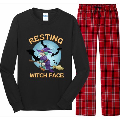 Resting Witch Face Fun Halloween Gift Long Sleeve Pajama Set