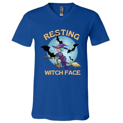 Resting Witch Face Fun Halloween Gift V-Neck T-Shirt