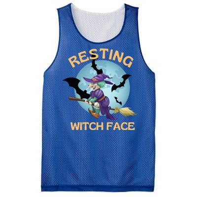 Resting Witch Face Fun Halloween Gift Mesh Reversible Basketball Jersey Tank