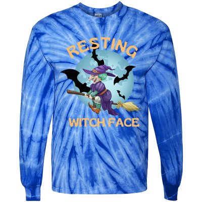 Resting Witch Face Fun Halloween Gift Tie-Dye Long Sleeve Shirt