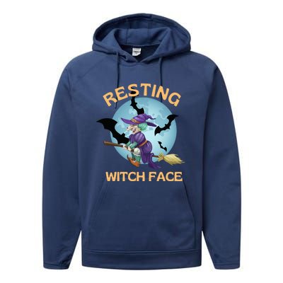 Resting Witch Face Fun Halloween Gift Performance Fleece Hoodie