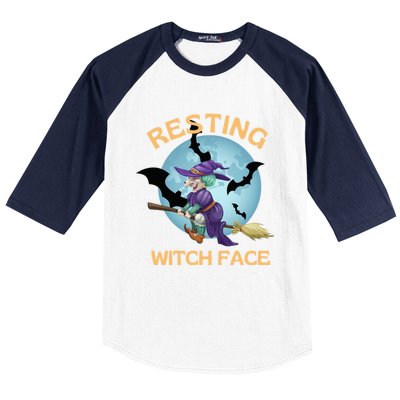 Resting Witch Face Fun Halloween Gift Baseball Sleeve Shirt