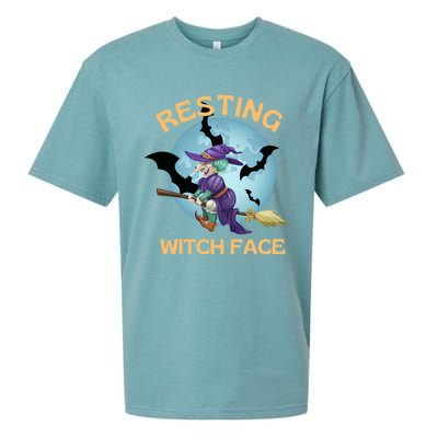 Resting Witch Face Fun Halloween Gift Sueded Cloud Jersey T-Shirt