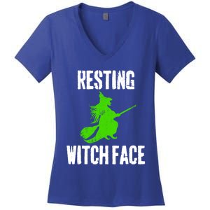 Resting Witch Face Halloween Costume Funny Cute Gift Women's V-Neck T-Shirt