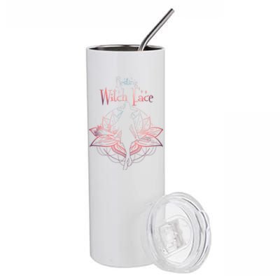 Resting Witch Face Halloween Lotus Flower For Yogi Witch Funny Gift Stainless Steel Tumbler