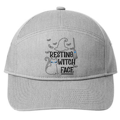 Resting Witch Face Halloween Design Gift 7-Panel Snapback Hat