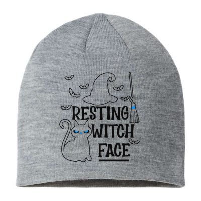 Resting Witch Face Halloween Design Gift Sustainable Beanie