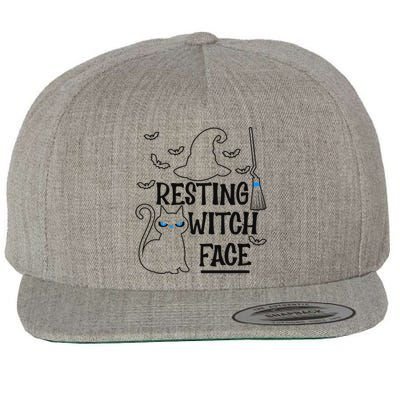 Resting Witch Face Halloween Design Gift Wool Snapback Cap