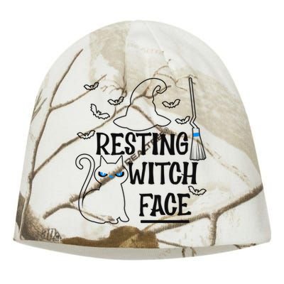 Resting Witch Face Halloween Design Gift Kati - Camo Knit Beanie