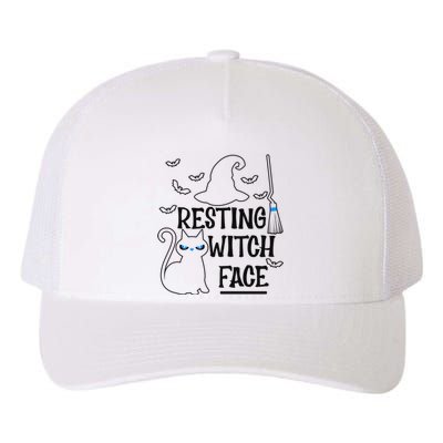 Resting Witch Face Halloween Design Gift Yupoong Adult 5-Panel Trucker Hat