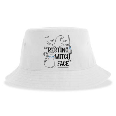 Resting Witch Face Halloween Design Gift Sustainable Bucket Hat