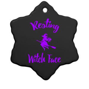 Resting Witch Face Funny Halloween Hallows Eve Ghoulish Funny Gift Ceramic Star Ornament