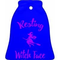 Resting Witch Face Funny Halloween Hallows Eve Ghoulish Funny Gift Ceramic Bell Ornament