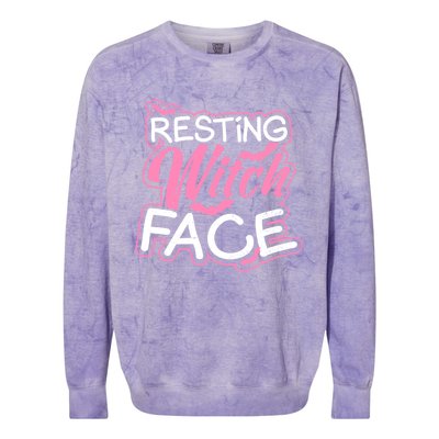 Resting Witch Face Design Halloween Costume Gift Colorblast Crewneck Sweatshirt