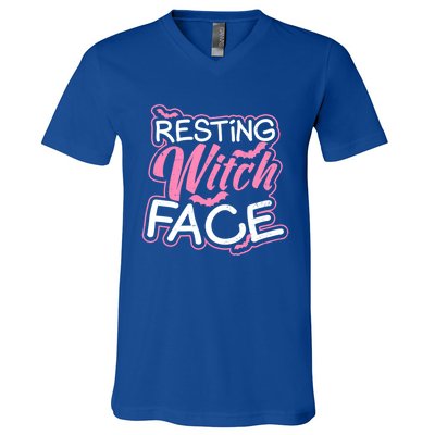 Resting Witch Face Design Halloween Costume Gift V-Neck T-Shirt