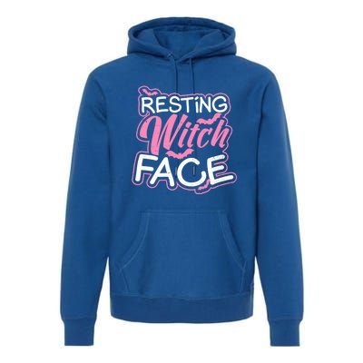 Resting Witch Face Design Halloween Costume Gift Premium Hoodie