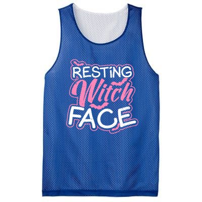 Resting Witch Face Design Halloween Costume Gift Mesh Reversible Basketball Jersey Tank