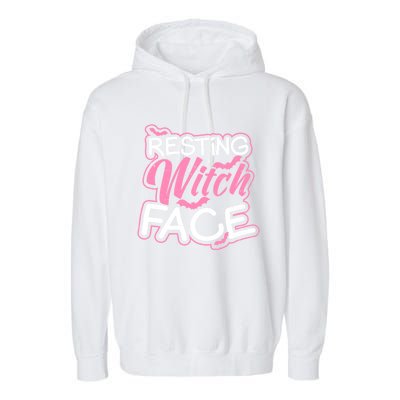 Resting Witch Face Design Halloween Costume Gift Garment-Dyed Fleece Hoodie