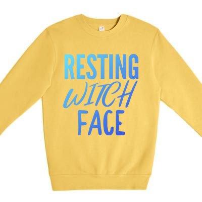 Resting Witch Face Funny Halloween Funny Gift Premium Crewneck Sweatshirt