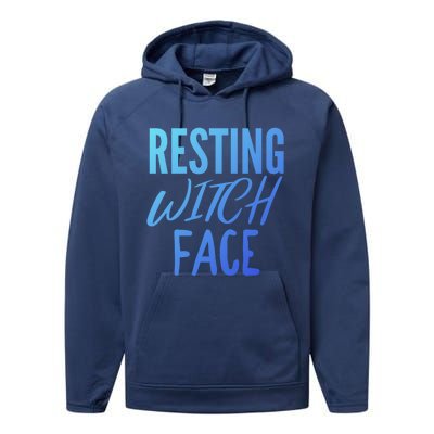 Resting Witch Face Funny Halloween Funny Gift Performance Fleece Hoodie