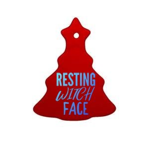 Resting Witch Face Funny Halloween Funny Gift Ceramic Tree Ornament