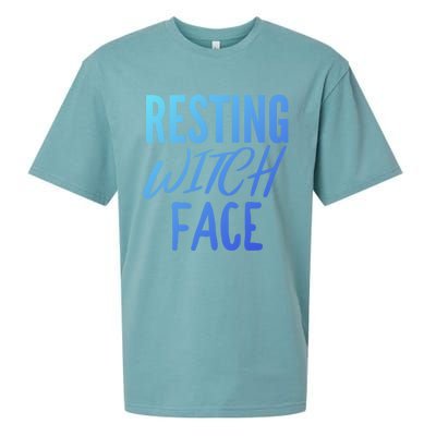 Resting Witch Face Funny Halloween Funny Gift Sueded Cloud Jersey T-Shirt