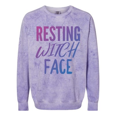 Resting Witch Face Funny Halloween Funny Gift Colorblast Crewneck Sweatshirt