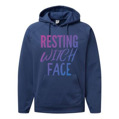 Resting Witch Face Funny Halloween Funny Gift Performance Fleece Hoodie