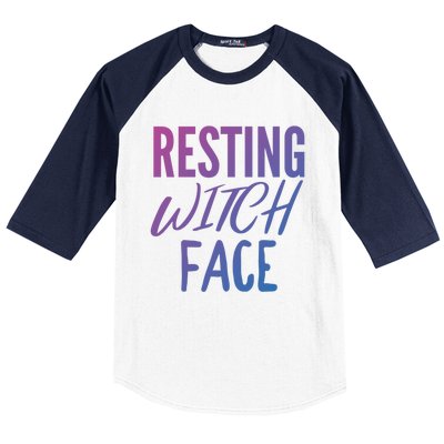 Resting Witch Face Funny Halloween Funny Gift Baseball Sleeve Shirt