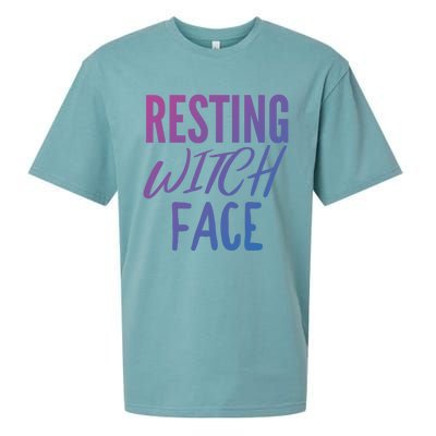 Resting Witch Face Funny Halloween Funny Gift Sueded Cloud Jersey T-Shirt