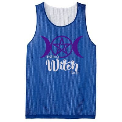 Resting Witch Face Wiccan Occult Pagan Gift Mesh Reversible Basketball Jersey Tank