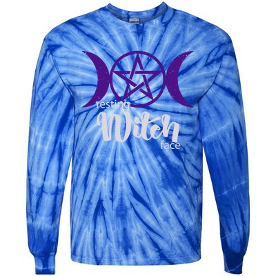 Resting Witch Face Wiccan Occult Pagan Gift Tie-Dye Long Sleeve Shirt