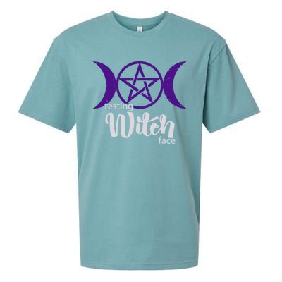 Resting Witch Face Wiccan Occult Pagan Gift Sueded Cloud Jersey T-Shirt