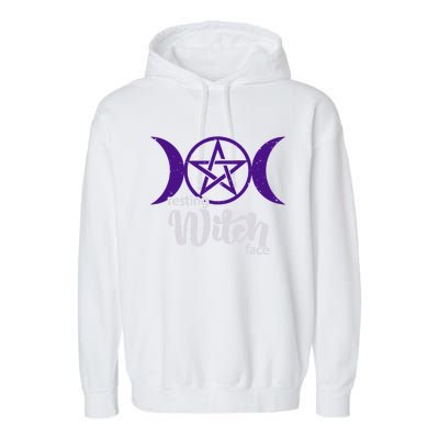 Resting Witch Face Wiccan Occult Pagan Gift Garment-Dyed Fleece Hoodie