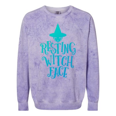 Resting Witch Face Funny Halloween Cool Gift Colorblast Crewneck Sweatshirt