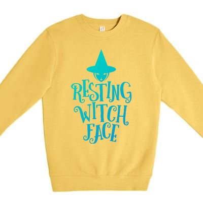 Resting Witch Face Funny Halloween Cool Gift Premium Crewneck Sweatshirt