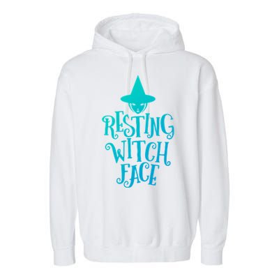 Resting Witch Face Funny Halloween Cool Gift Garment-Dyed Fleece Hoodie