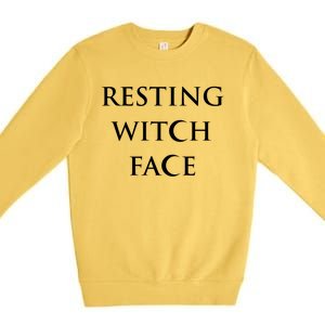 Resting Witch Face Gothic Wiccan Great Gift Premium Crewneck Sweatshirt