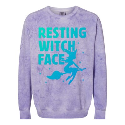 Resting Witch Face Gift Witches Halloween Costume Gift Colorblast Crewneck Sweatshirt