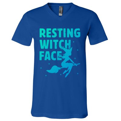 Resting Witch Face Gift Witches Halloween Costume Gift V-Neck T-Shirt