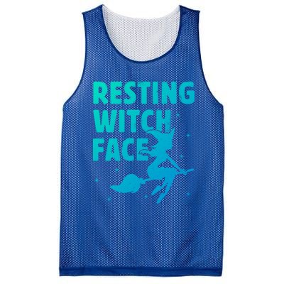 Resting Witch Face Gift Witches Halloween Costume Gift Mesh Reversible Basketball Jersey Tank